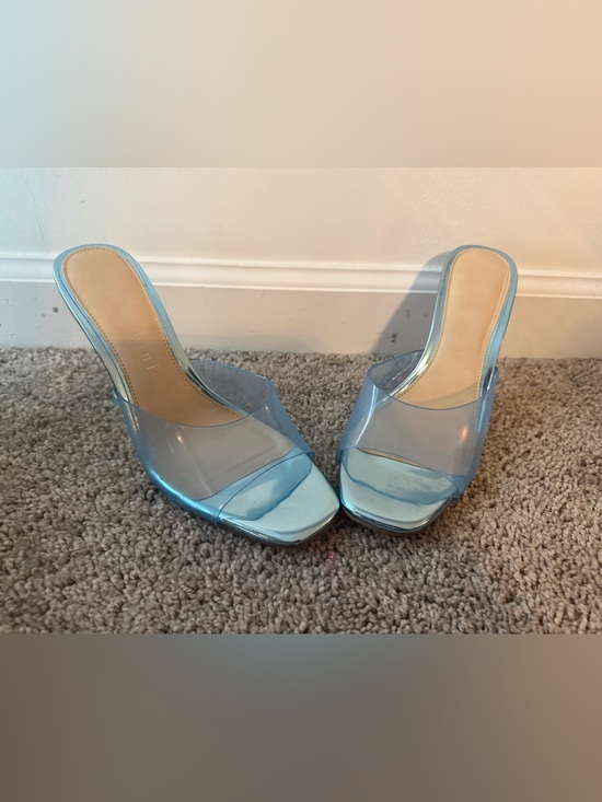 Gianni Bini Shoes - Gianni Bini Serene Blue Clear Slip-On Mules